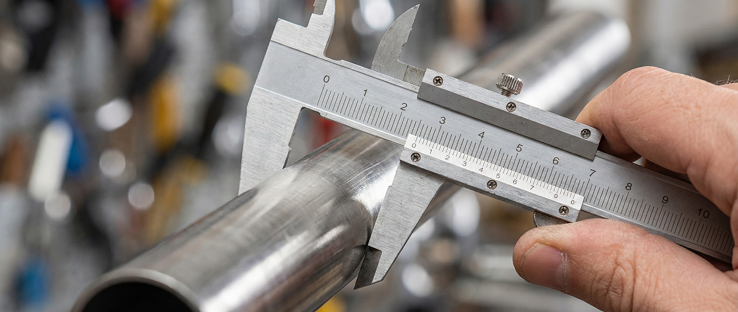 Измерение трубы штангенциркулем